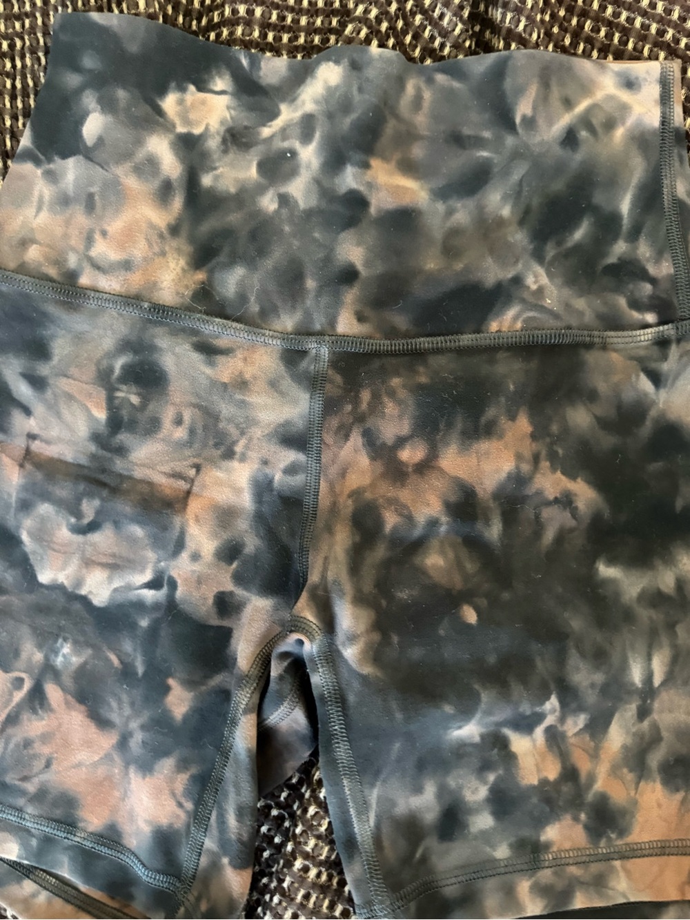 lululemon athletica Tie-Dye Black and Tan Bike Shorts